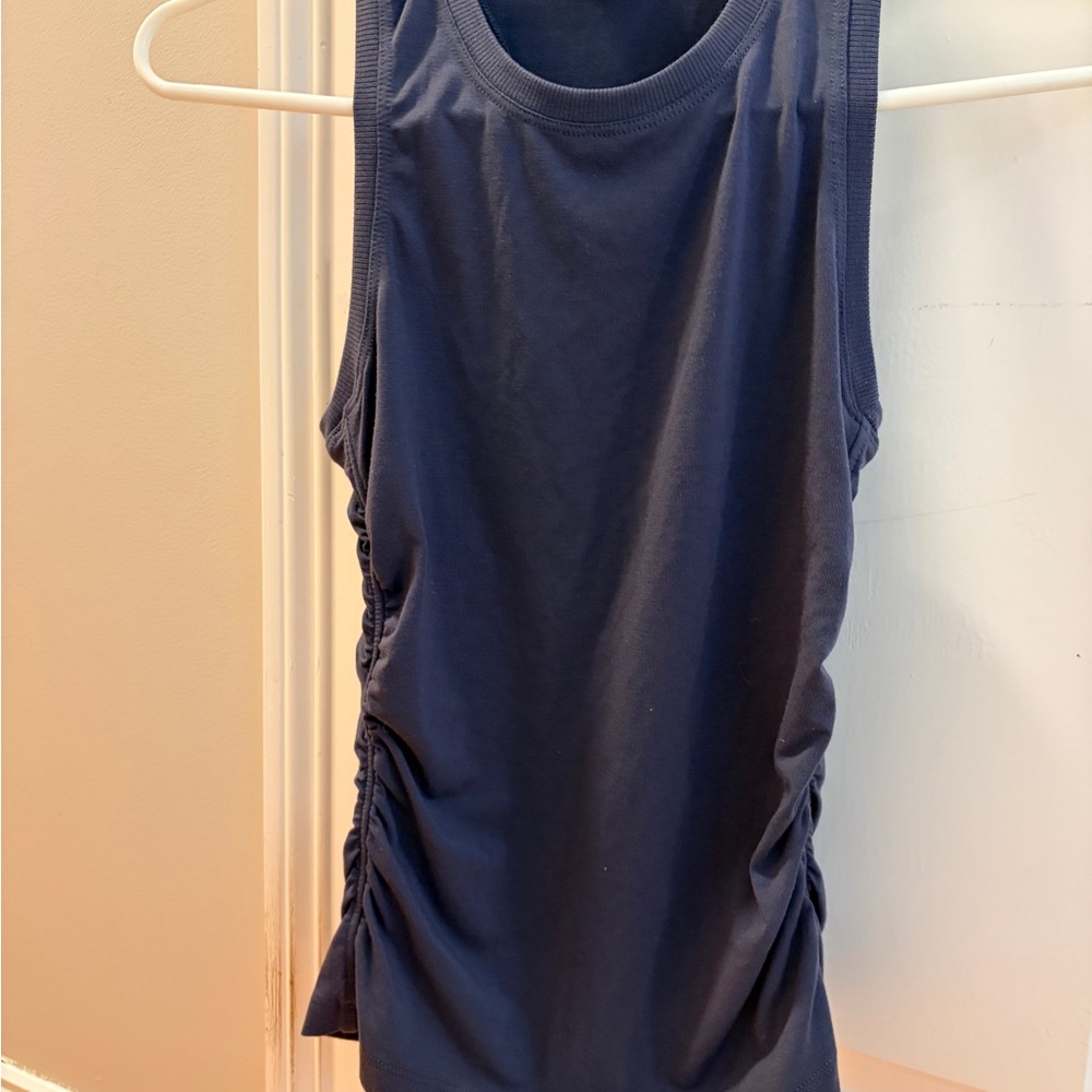 Athleta Dark Blue Ruched Tank Top